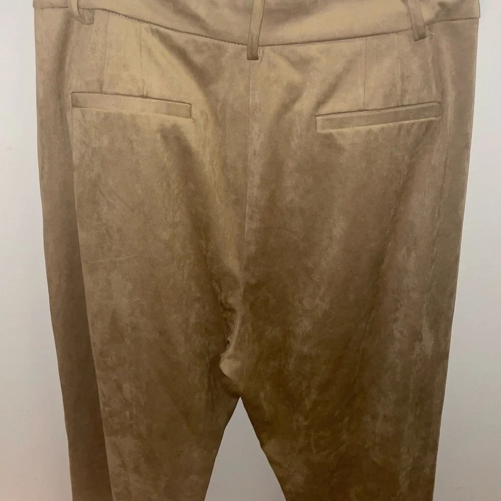 Zara BEIGE Faux Suede High Pants TROUSERS - Picture 12 of 12